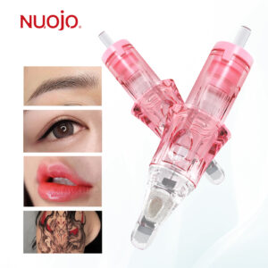 Nuojo Disposable Stainless Steel Transparent Microblading Needle Tattoo PMU Needle Cartridge for Eyebrow